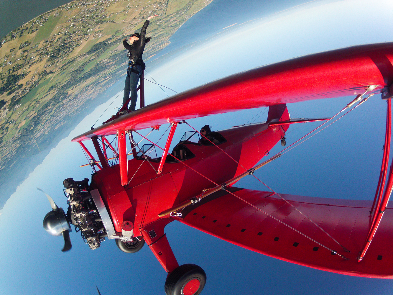 Miki Adderley wing-walking